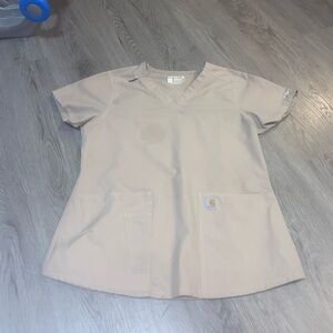 Carhartt Women's Short Sleeve Scrub Top Beige